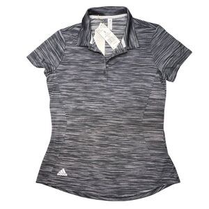 NEW Adidas Sz S Women's Spacedye Performance Golf Polo Black White NWT $60
